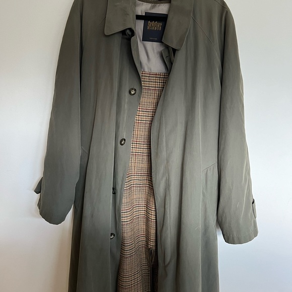 Vintage Newport Harbor Forest Green Trench Coat - Picture 3 of 11